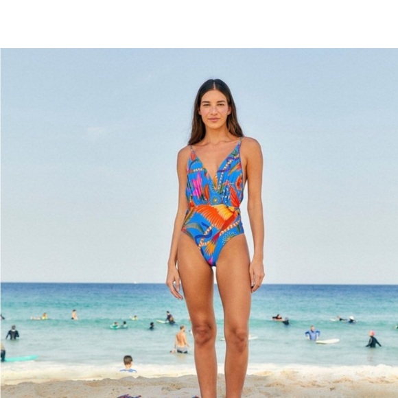 New FARM Rio Macaw Party One Piece Swimsuit - Picture 3 of 7